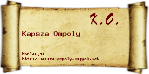 Kapsza Ompoly névjegykártya